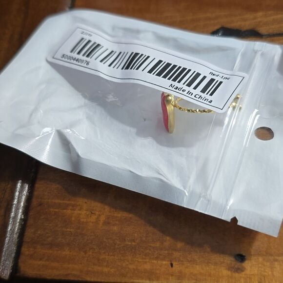 Red Heart ring adjustable 18k gold - Picture 7 of 10